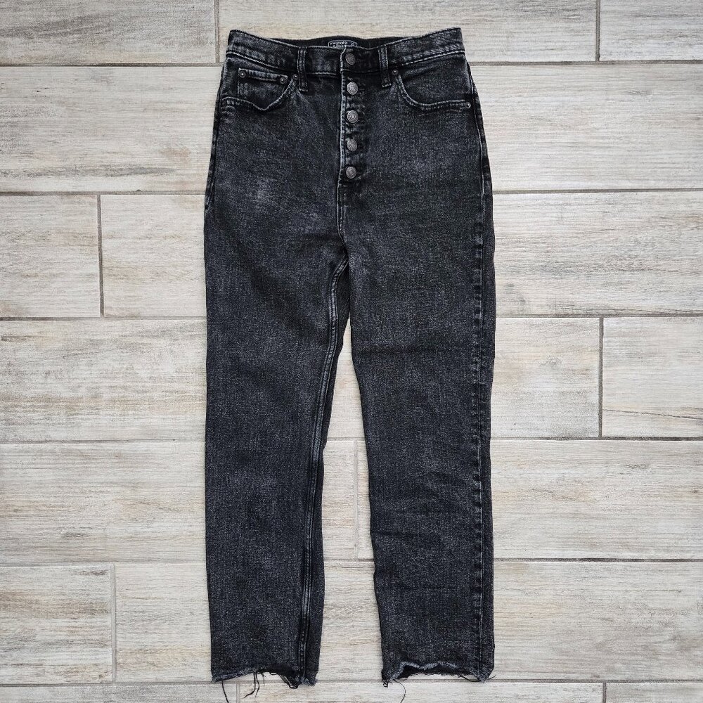 Abercrombie & Fitch Ultra High Rise Straight Jeans Women Exposed Button Fly 27/4